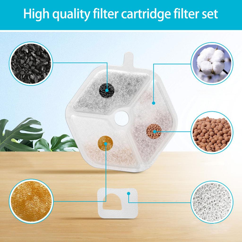 9 Stück Ersatzfilter und 9 Stück Schwämme Set für Edelstahl Katzenbrunnen Einfache Installation Hunde Trinkbrunnen