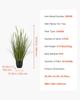 Artificial Grass Plant, 2 Pack 889mm Cattail Grass In Pot, Premium PVC Faux Fake Greenery Shrubs Plant for Indoor Outdoor House Home Garden Office
