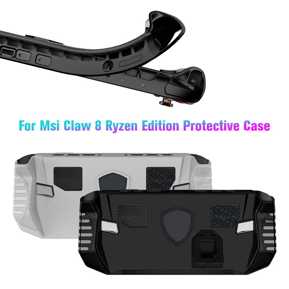 TPU Protective Case For MSI CLAW 8 Handheld Game Console Soft TPU Case Cover with Kickstand for MSI Claw 8 Ryzen Edition