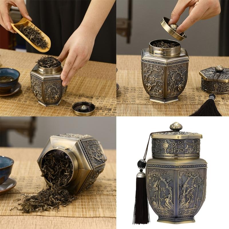 Metallbehälter für Tee, Salz und Süßigkeiten Aufbewahrung Kaffeekanne mit Deckel Multifunktionales Küchenwerkzeug