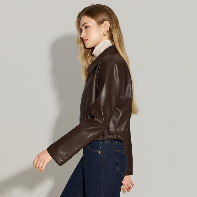 Tatu Women's Autumn/Winter Slim-Fit Lapel PU Leather Jacket