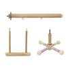 Birdcage Perch Stand for Small and Medium Parrots, 3in1 Wooden Hanging Swing Toy with Rotating Upper Perch, Mounting Design for Bird Enrichment