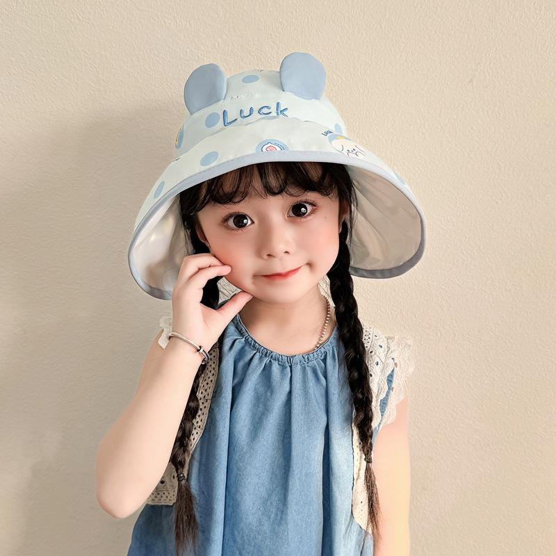 Children's hat new sun hat summer sun hat cartoon letter foldable boys and girls outdoor