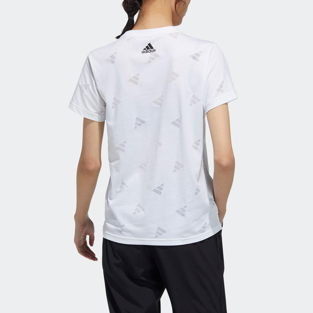 Adidas Fi Tee Burnout Logo Printed Sports Short Sleeve T-Shirt Women Tops White GP0676