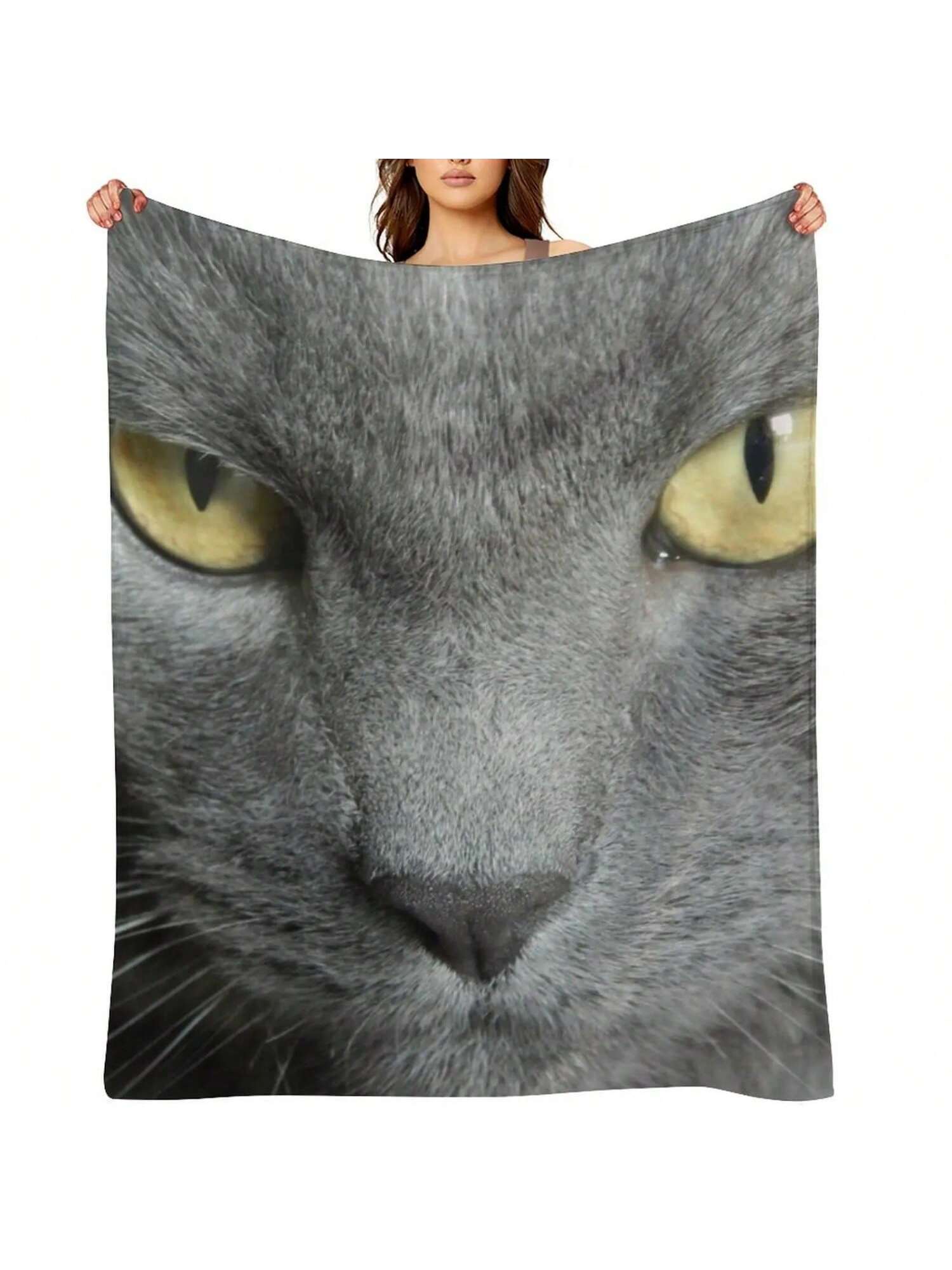 Russian Blue  Throw Blanket Manga Blankets For Bed Furrys Extra Large Throw Blankets 75X95CM
