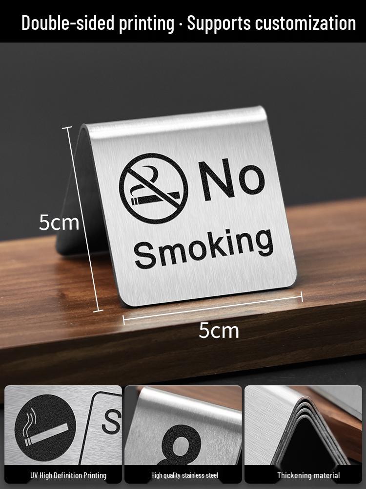 Custom Double-Sided Stainless Steel No Smoking Sign for Hotel, Guest House, or Restaurant