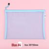 Large Capacity Transparent Nylon Mesh Document Bag - A4 Student and Office Zipper Storage Bag