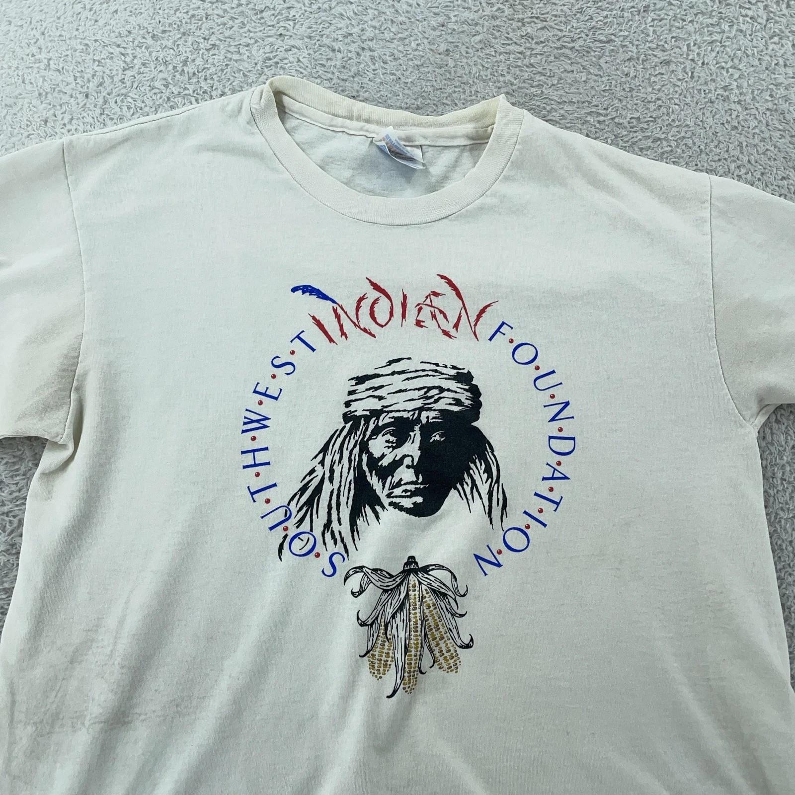 Vtg 90s Southwest Indian Foundation Shirt Mens Medium Native American USA S