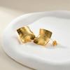 Geometry Texture Earring for Women Studs, Exaggerated Square Gold Color Earring, Statement Jewelry Wholesale