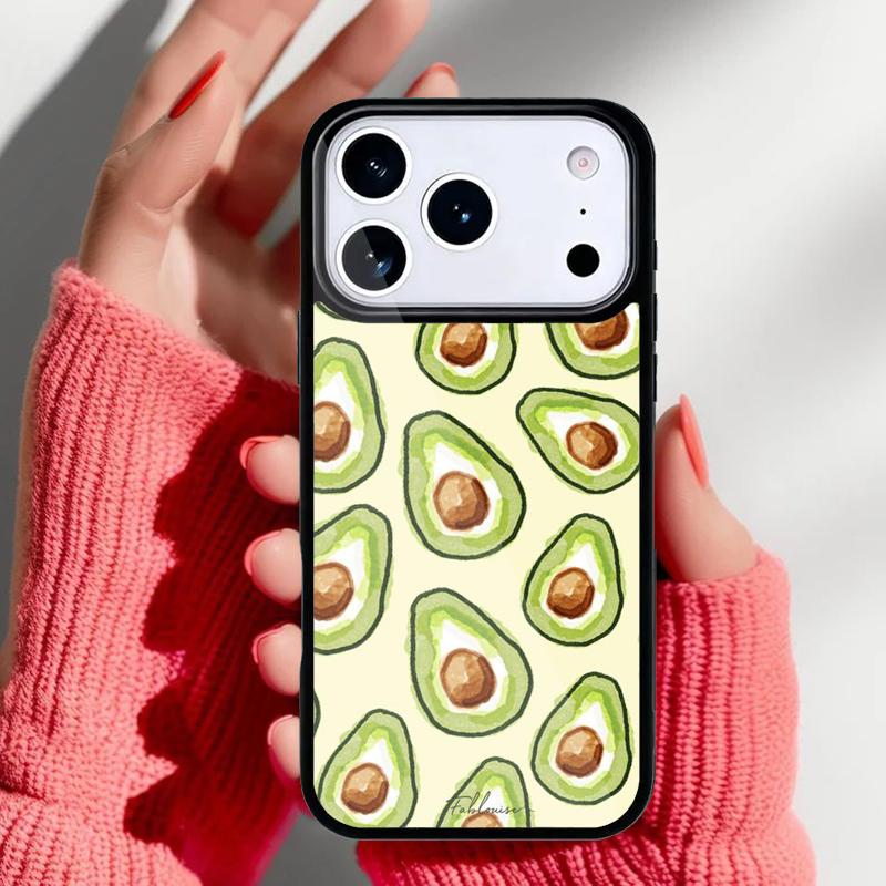 Cute Avocado Phone Case for iPhone 17 16 15 14 13 Pro Max Back Cover for 12 11 Pro Coque