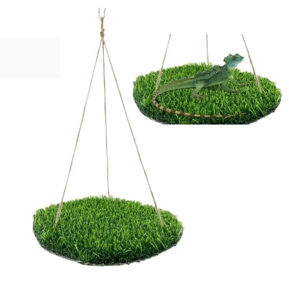 Artificial Grass Bird Swing Mat Natural Foraging Mat Toys Hamster Sleep Bed  Small Animals