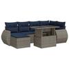 VidaXL Salon de jardin avec coussins 7 pcs gris résine tressée acacia 3326672