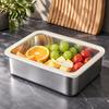 Heavy Duty Metal Storage Tins 304 Stainless Steel Food Containers with Glass Lids Leakproof Bento Lunch Box Leak Proof Kitchen Organizers Set,
