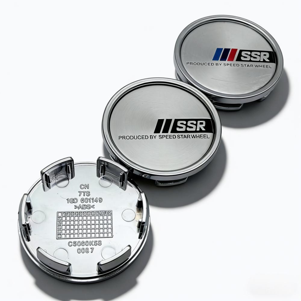 4pcs/Set 58mm 53mm Car Wheel Center Caps With SSR Logo Emblem Badge Wheel Hubcaps Rim Center Dust Cover Replace Hub Accessories