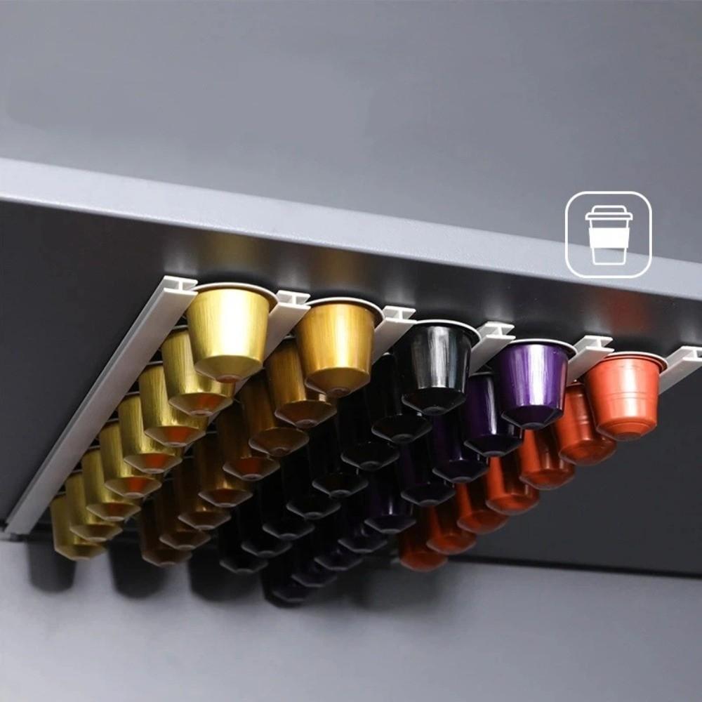 Plastic Coffee Capsule Rack Magnetism Wall Mounting Coffee Pod Keepers Strip Creative Compact Storage
