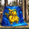 1pc Pikachu Astronaut Outdoor Flannel Blanket, Lightweight Warm Cozy for Travel Camping Office Soft Polyester Fabric