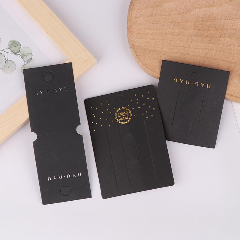 100Pcs Hairclips Hairpin Display Cards Paper Holder For Diy Hair Jewelry Cute Black Packing Labels Retail Hanging Tags