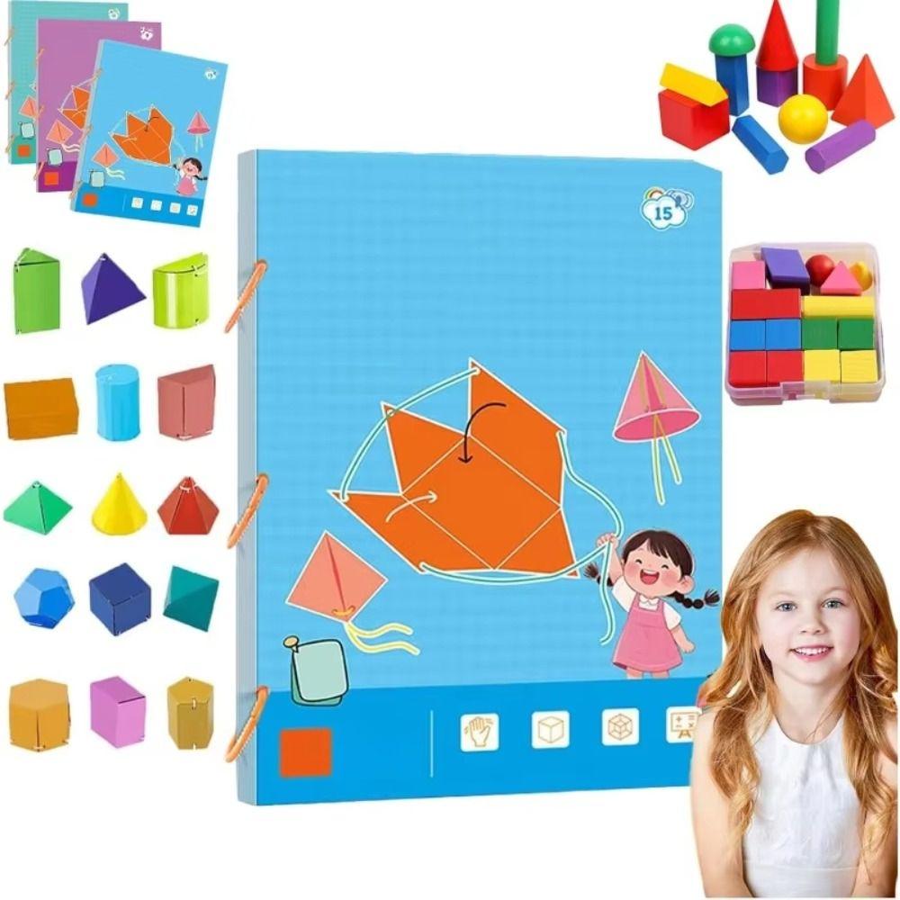 Educational Toys 3D Geometry Learning Book Handmade DIY Paste Material Kit  Toddlers