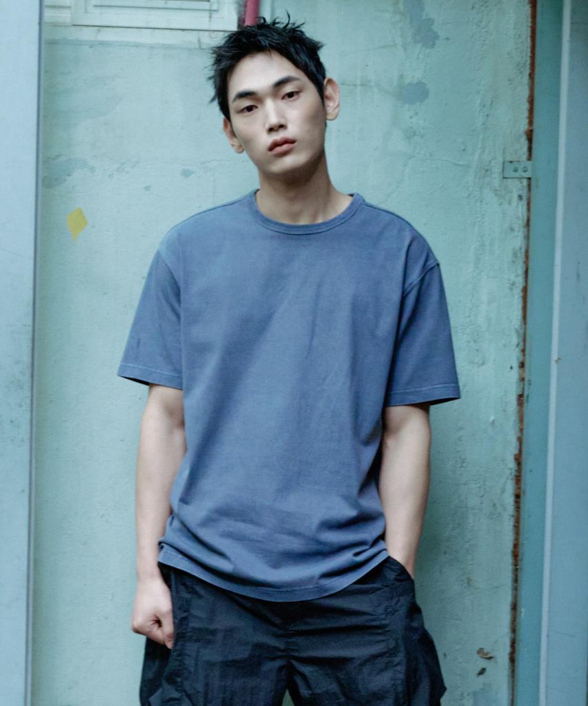 Kallapataleu Vintage Pigment Short Sleeve T-Shirt Blue