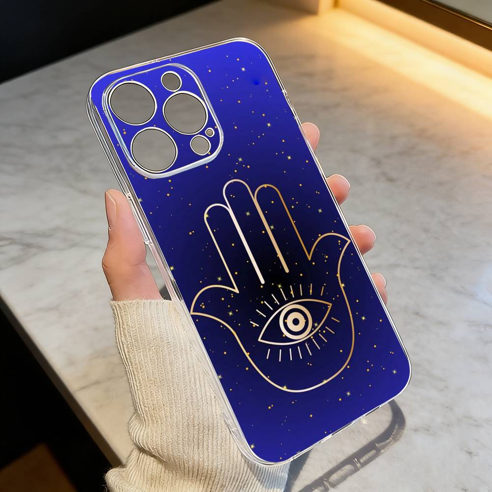 

H-Hamsa H-Hand-D Phone Case Transparent Silicone Soft For iPhone 17 16 15 14 13 12 11 Mini Pro Max Plus iPhone17PRO
