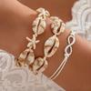 European and American personalized soft pottery necklace fashion coconut tree starfish flower pendant long necklace stacked collarbone chain