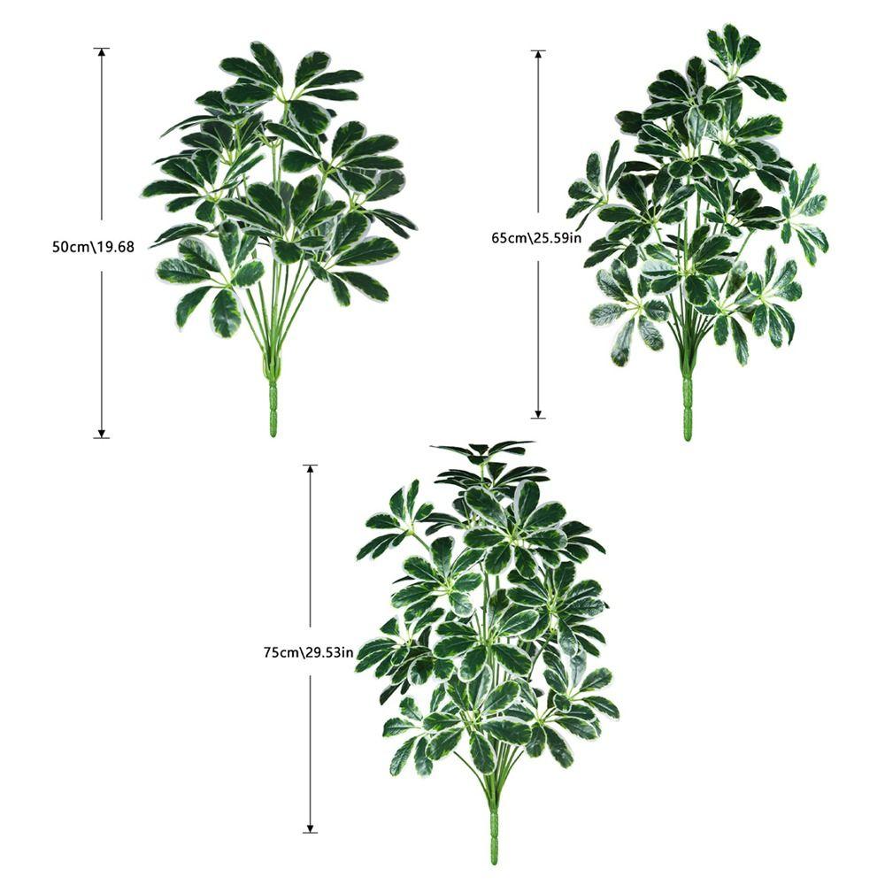 Plastic Material Fake Palm Plants Large Size Plastic Shrub Leaves For Outdoor Decor