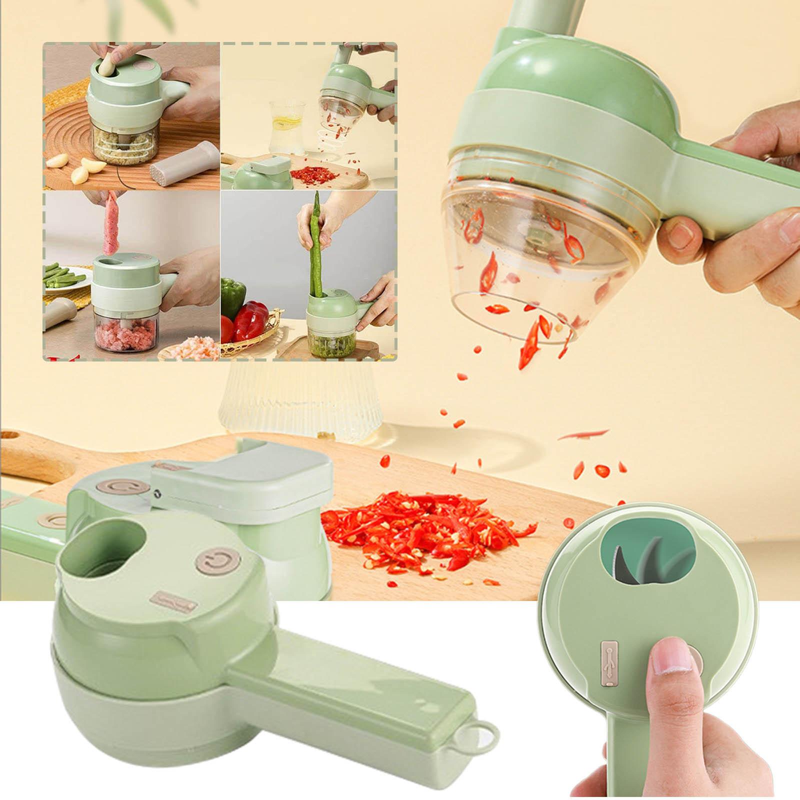 

Kitchen Goods Electric Cutter Set 4 In 1 Portable, Rechargeable, Wireless Food Processor One Size зелёный