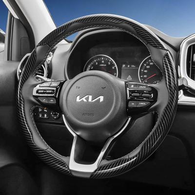 Alkalmas Kia szénszálas textúrájú kormánykerék-borításhoz, szegmentált gyorsrögzítő kialakítással, tartós, Sportage Seltos Sorento Niro Sonet Picant modellekhez