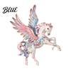 Rainbow Horse Pin Brooch Horse-Themed Zine Alloy with Inlaid Crystals