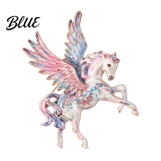 Rainbow Horse Pin Brooch Horse-Themed Zine Alloy with Inlaid Crystals