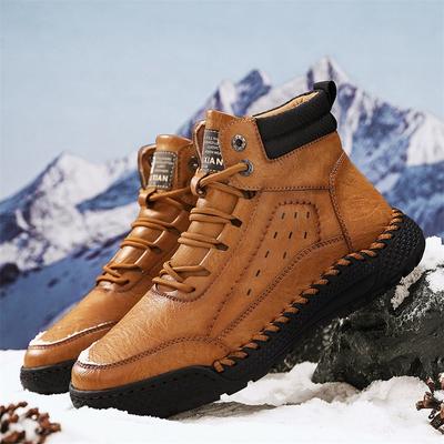 Men's High-top Casual Shoes Handmade Plush Shoes Casual Shoes Autumn and Winter Plus Size 39-46