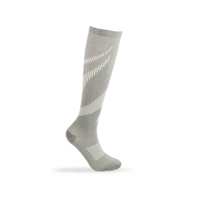 Running Compression Socks Women Men Knee High Sport Stockings White Racing Pressure Run Compress Long Nylon Multi Color