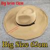 Big Size Foldable Jazz Straw Hat for Men Big Brim Summer Sun Protection Hat Tourist Travel Beach Hat for Woman 58cm 60cm 62cm