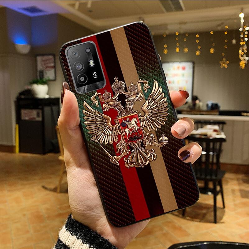 

Чехол для телефона с гербом российского флага для OPPO A54 A74 A94 A53S A9 A5 A15 A16 A91 A96 A76 Reno8 8Pro Reno2 Z OPPO Reno 2