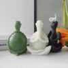 New Silicone Molds Meditation Turtle Aromatherapy Candle Mold With Hands Together Turtle Gypsum Decoration Art Gypsum Molds Tool