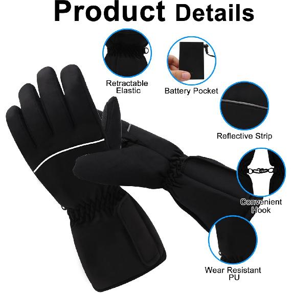 MMlove Heated Gloves for Men Women, Touchscreen Electric Gloves Winter Warm Heating Gloves Waterproof Hand Warmer Gloves Outdoor Indoor Hand Warmer