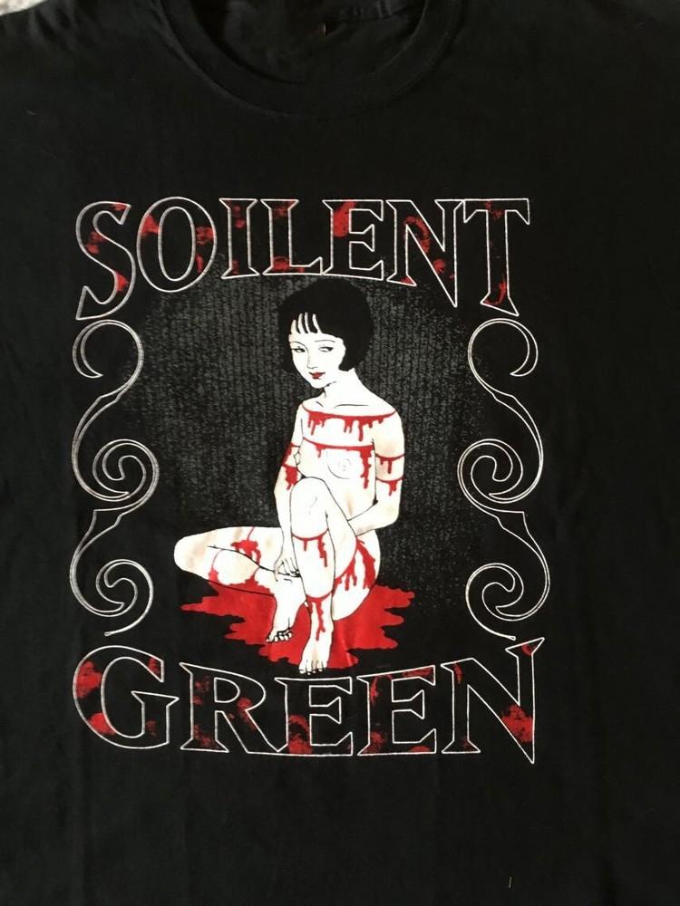 

Редкий! Soileent Green группа Хлопок Черная Рубашка Унисекс Концерт S до 5XL BO319 Унисекс Футболка S