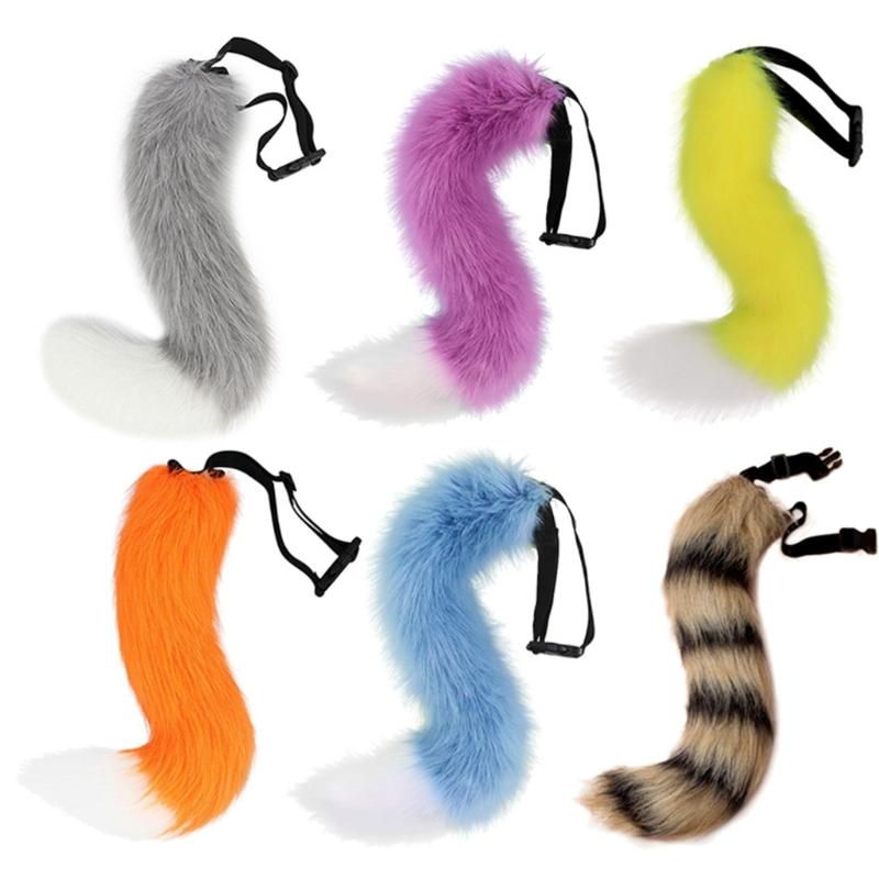 Foxes Costumes Cosplay Foxes Mask Cats Half Face Mask Foxes Tail Set Halloween Animal Fancy Costume Accessories Kit
