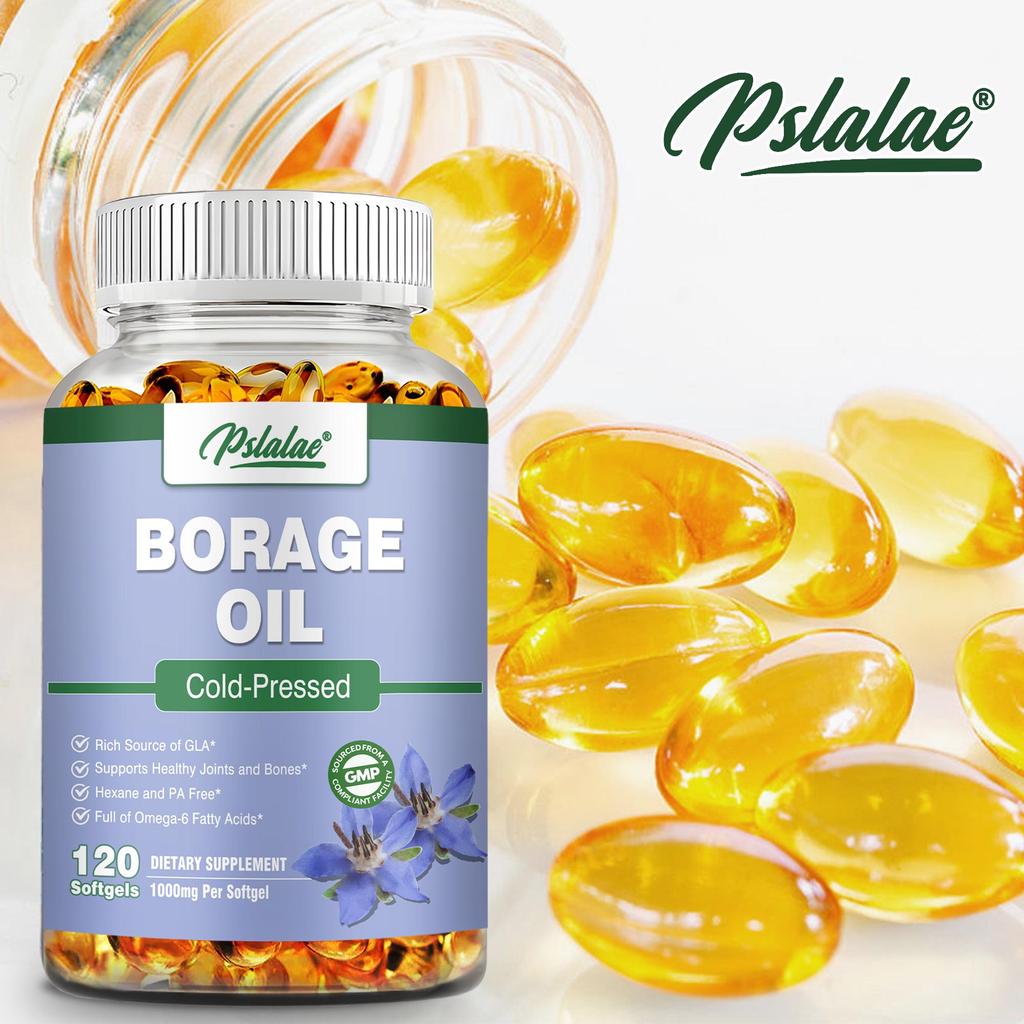 Pslalae - 1000 mg Borage Oil Capsules - Skin and Joint Health