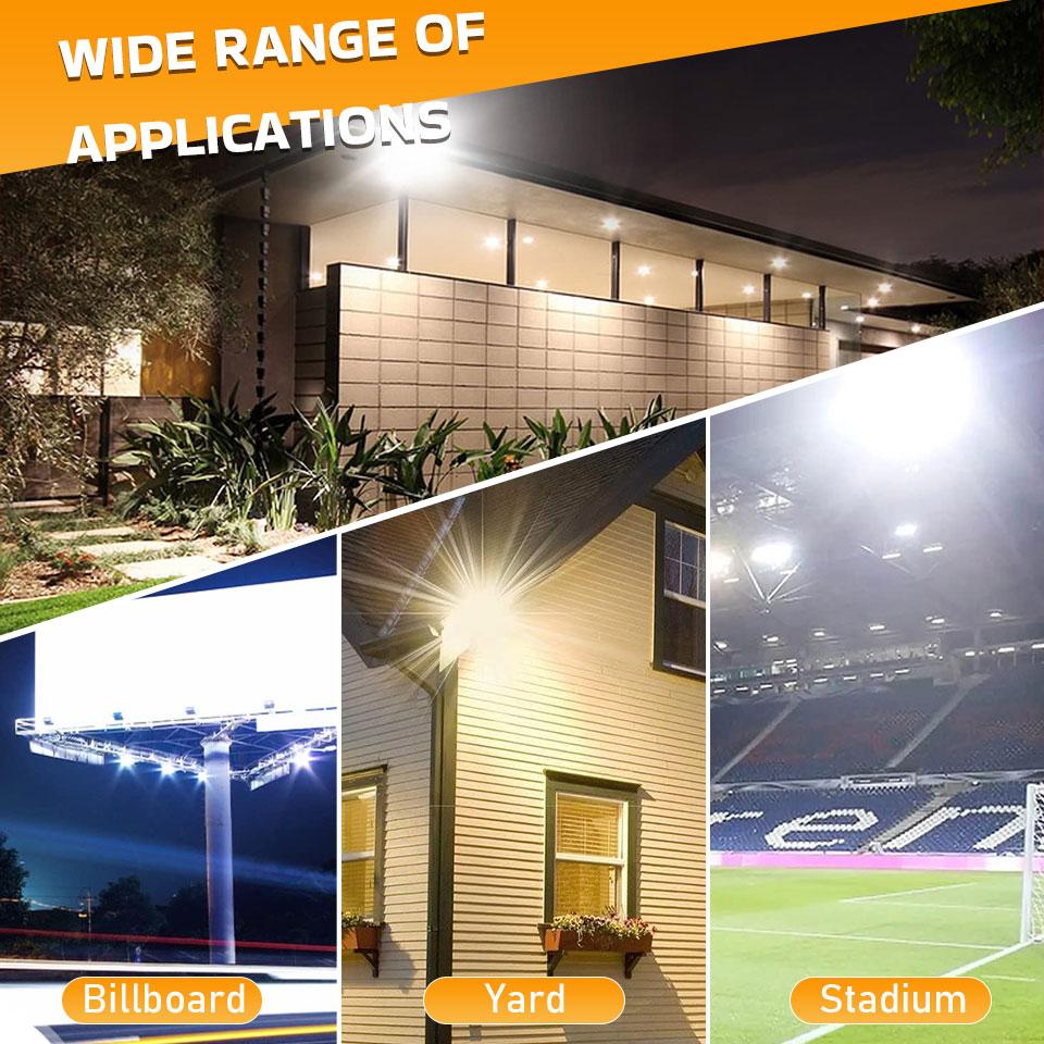 LED Floodlight AC110V/220V 20/30/50/70/100/150/200/300W Aluminum For Outdoor Lighting IP66 Waterproof Garden Courtyard Lamp