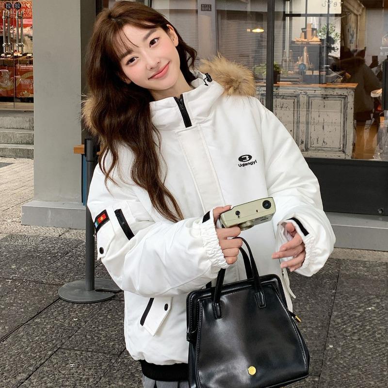 Fur collar tooling Parker cotton clothes women's short winter new loose hooded bread clothes women's coat