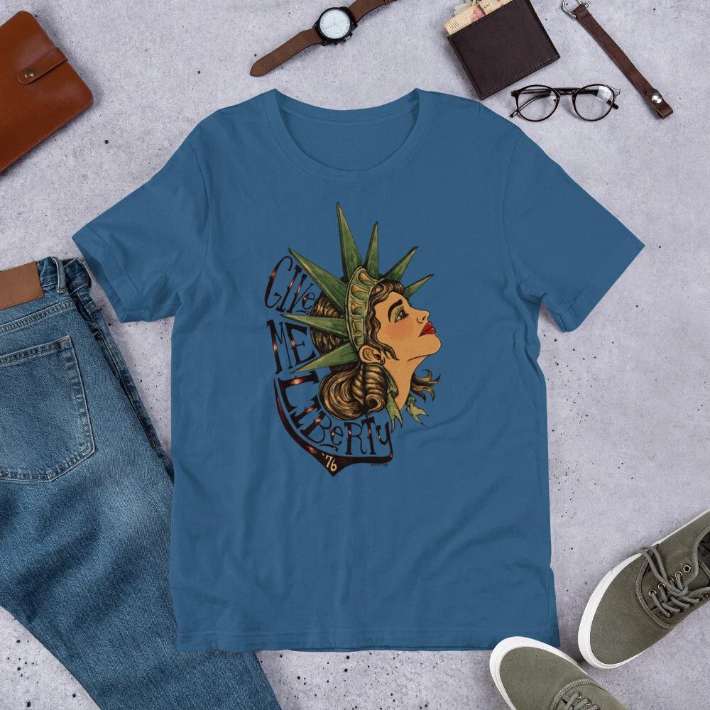 Statue of Liberty Old School Traditional Tattoo T-Shirt Give Me Liberty Shirt NY 4XL