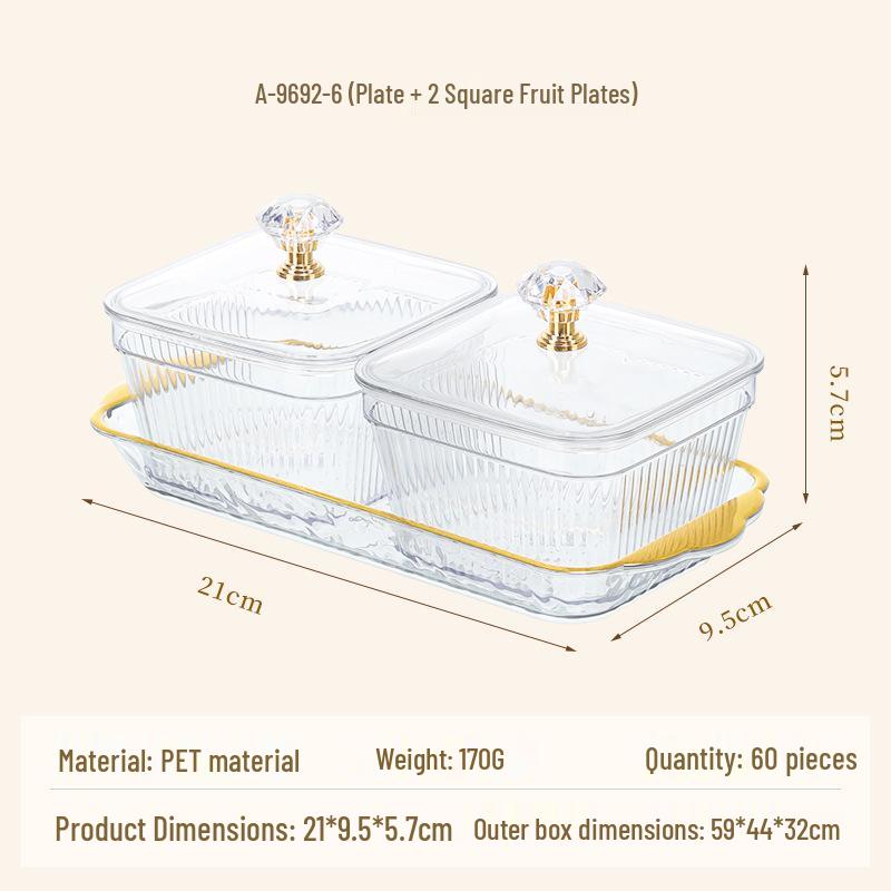 Multi-Grid Plastic Snack and Candy Dish for Home