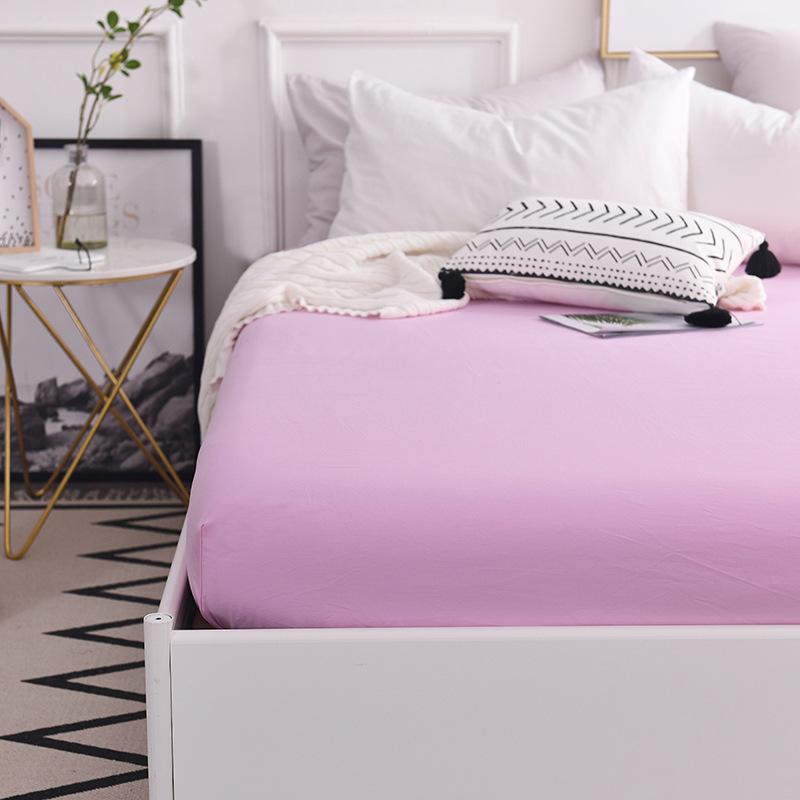 Fitted Sheets, Cotton Fitted Sheets, Bedspreads, Solid Color 13372 Pure Cotton Single Fitted Sheets, 120*200+25, Fitted Sheet Height