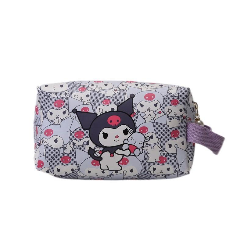 Cinnamoroll Kuromi Melody Print Nylon Travel Makeup Bag With Breathable Design For Unisex Use