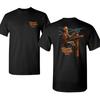 Worked To Death Skeleton Lineman Shirt with Colorful Power Pole Scene, 2 Sides