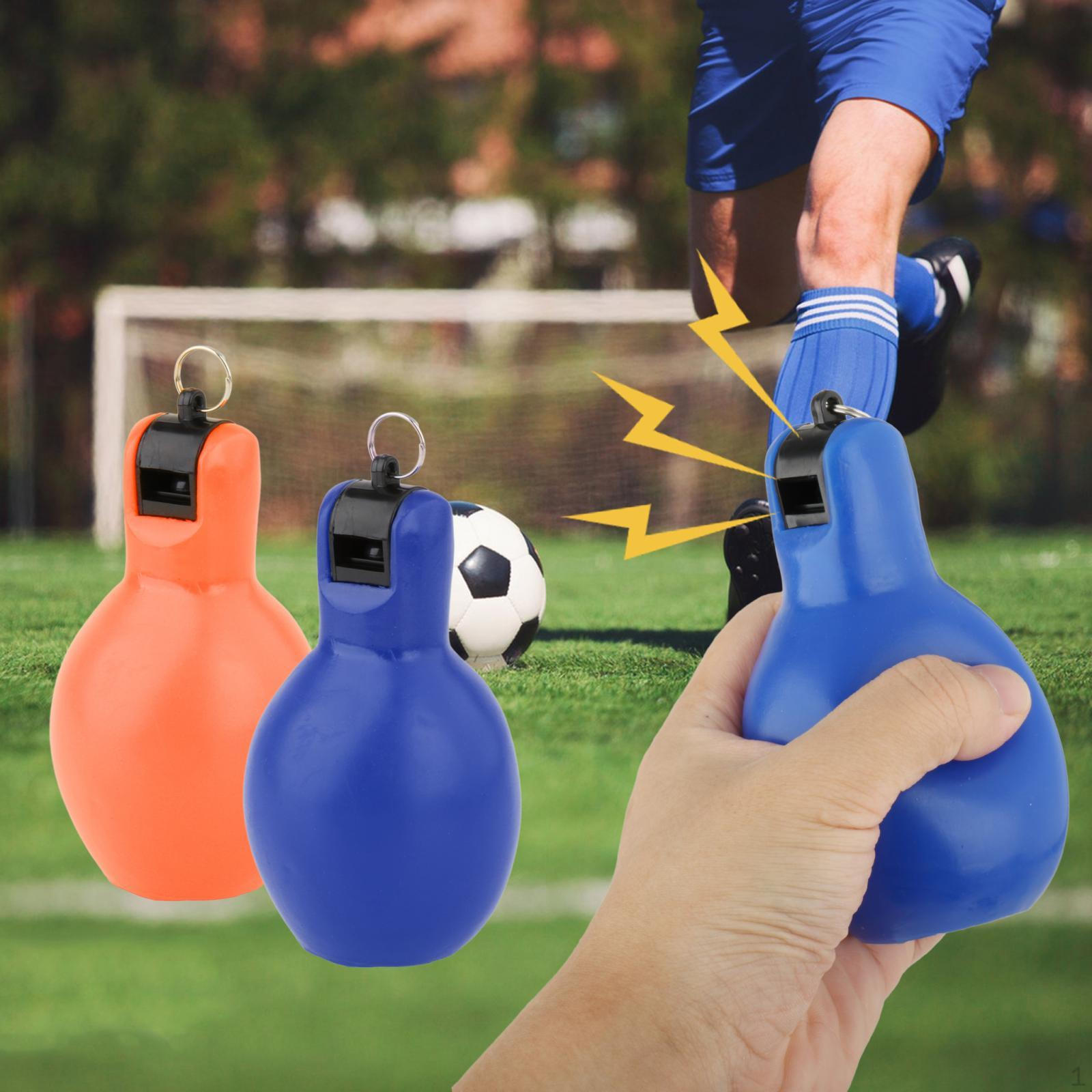 2 Pack Hand Squeeze , Sports Whistle, Loud Sound, Portable Trainer Whistle for Orange and Blue