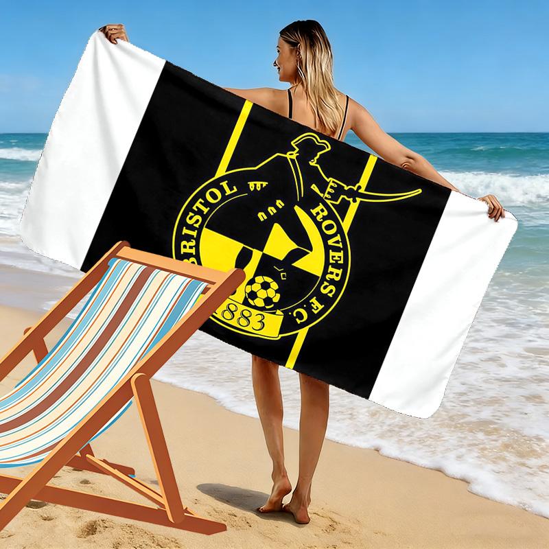 Bristol Rovers Print Beach Towel, Large Soft Quick Dry Towel for Beach Camping Swimming