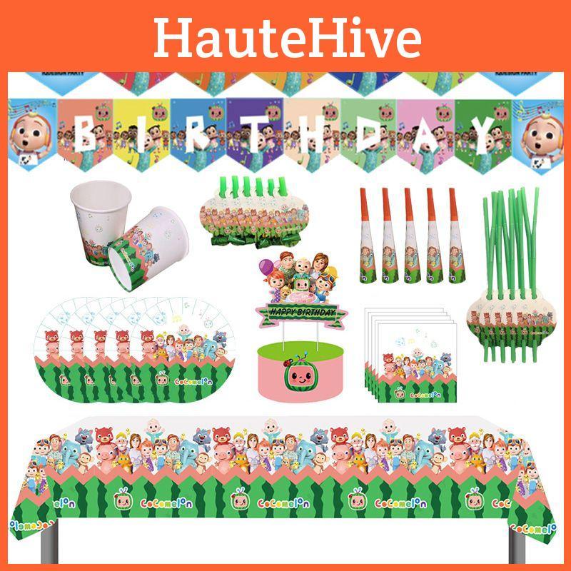 Disposable Supplies Party Tableware Plate Banner Napkin Topper Cake