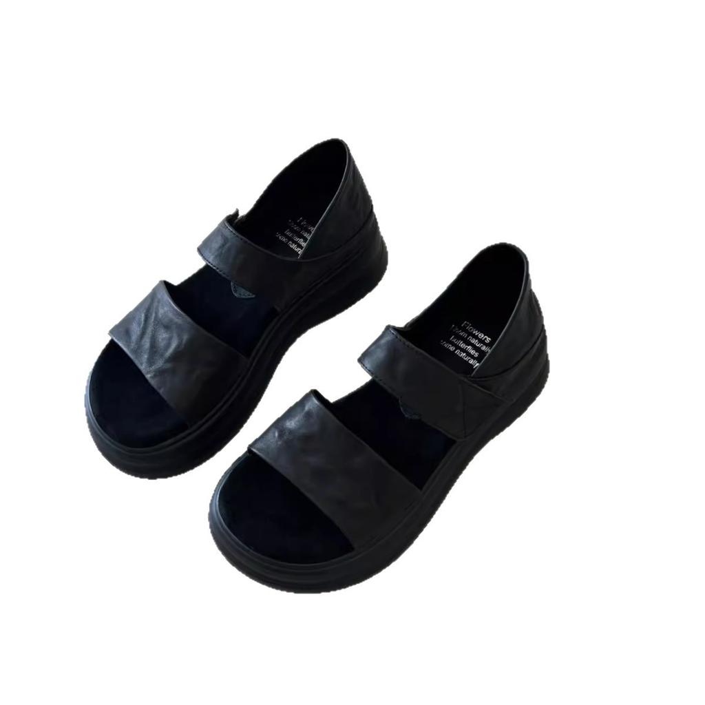 Velcro Platform Roman Sandals Women's Outer Wear 2025 New Retro Versatile Comfortable Casual Beach Sandals